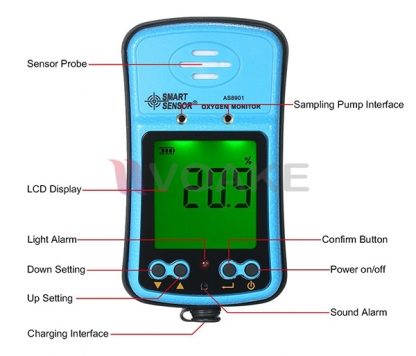 เครื่องวัดออกซิเจน Smart Sensor AS8901 Oxygen Monitor - Image 2