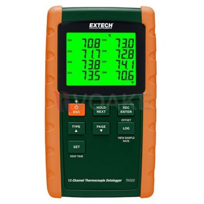 Data Logger เครื่องบันทึกอุณหภูมิแบบ 12 แชนแนล Extech TM500