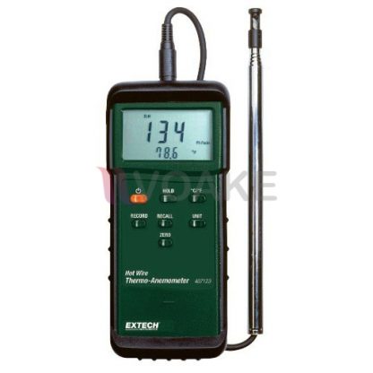 เครื่องวัดความเร็วลม/อุณหภูมิ แบบหัวลมร้อน Extech 407123 Heavy Duty