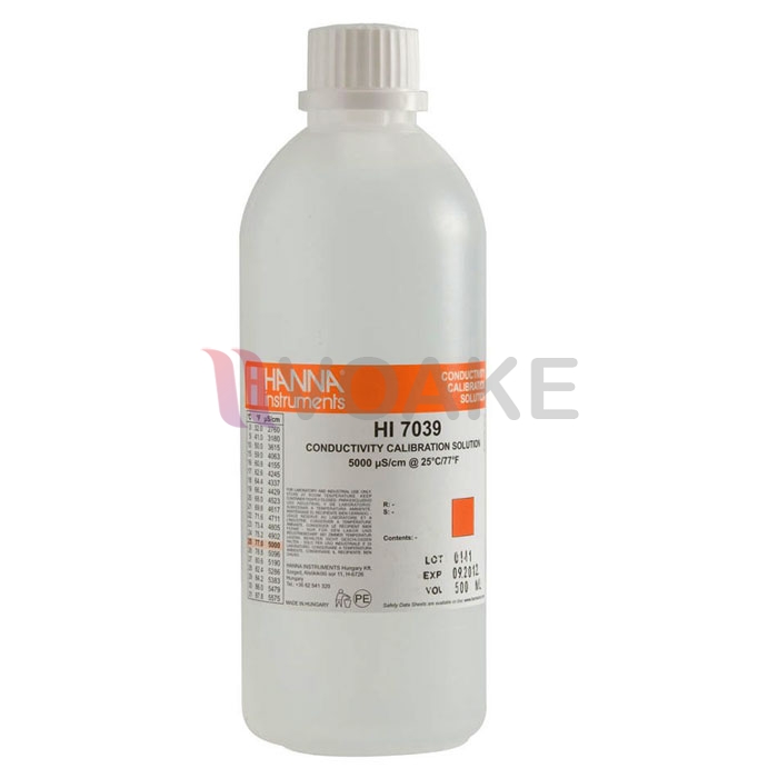 HANNA HI7039L น้ำยาสอบเทียบสำหรับ Conductivity 5000µS/cm (500mL)
