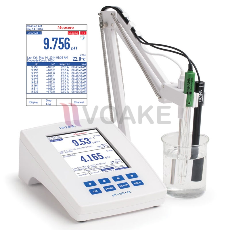 HANNA HI5522 pH/ORP/ISE/EC/TDS/ความเค็ม/Resistivity แบบตั้งโต๊ะ