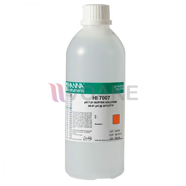 HANNA HI7007L/C น้ำยาสอบเทียบพร้อม Certificate 7.01 pH Buffer (500mL)