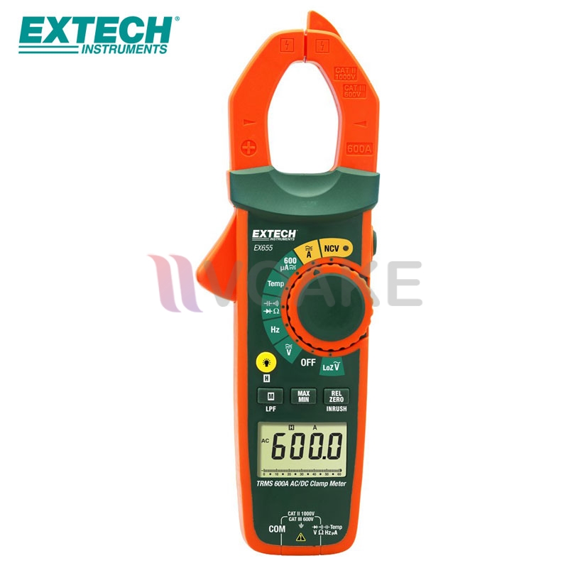 แคลมป์มิเตอร์ (AC,DC)/True RMS/NCV EXTECH EX655 (12 Functions)