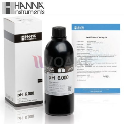 HANNA รุ่น HI6006 น้ำยามาตรฐานขนาด 500 mL (6.000 pH Buffer Solution)