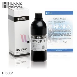 HANNA รุ่น HI6031 น้ำยาสอบเทียบ 1413 µS/cm Conductivity Standard (500 mL)
