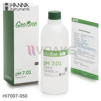 HANNA รุ่น HI7007-050 น้ำยาสอบเทียบ pH 7.01 Calibration (500 mL)
