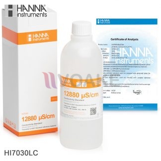 HANNA รุ่น HI7030L/C น้ำยาสอบเทียบ 12880 µS/cm Conductivity Standard (500 mL)
