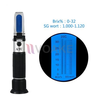 NicetyMeter 32BBrix สำหรับเวิร์ท 0 ถึง 32% Brix Refractometer