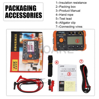 VICTOR 60D+ Insulation Tester 49.9GΩ เครื่องวัดความเป็นฉนวน - Image 2